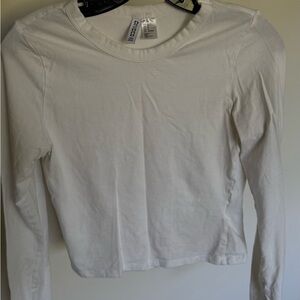 H&M White Long Sleeve Top